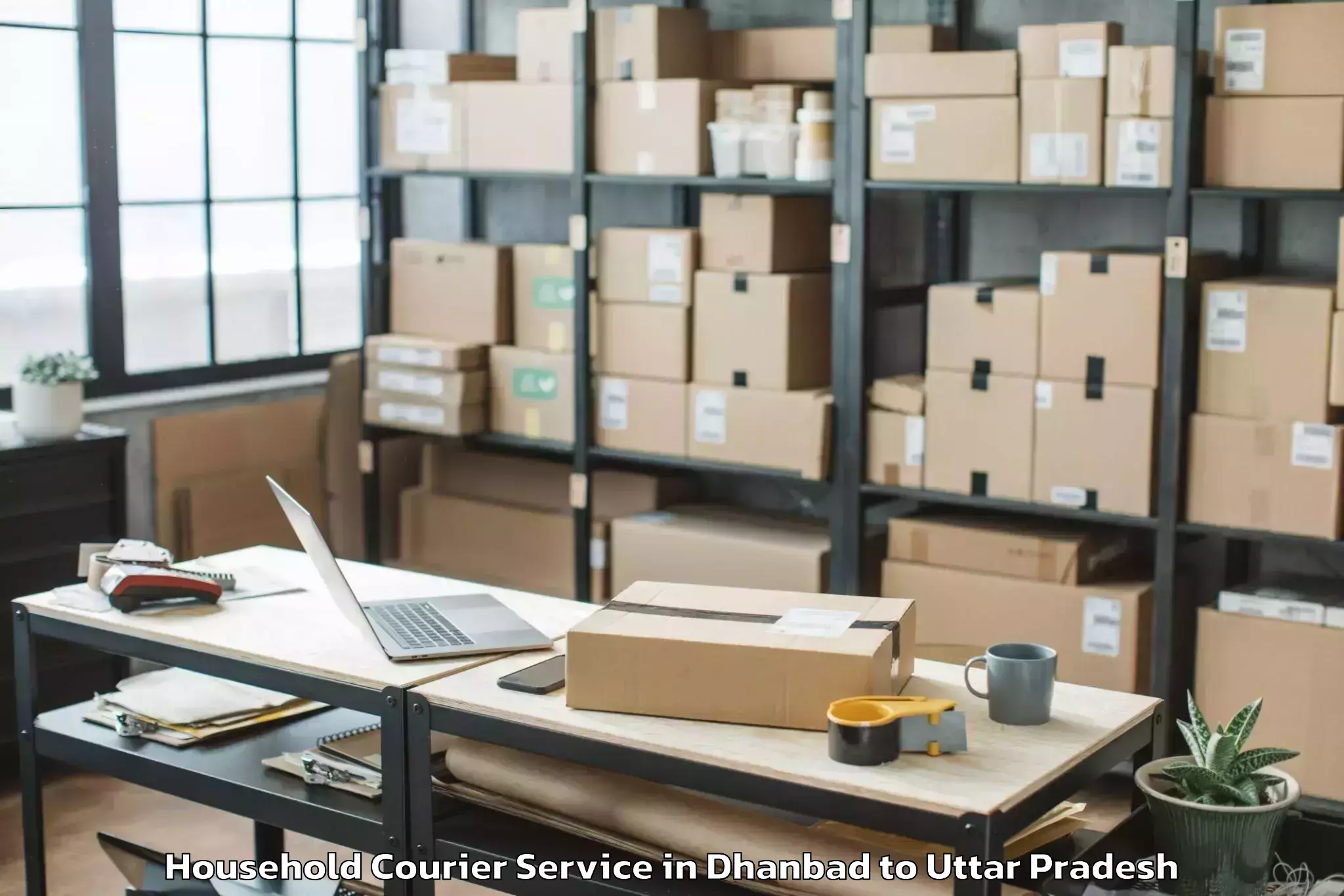 Book Dhanbad to Sirathu Household Courier